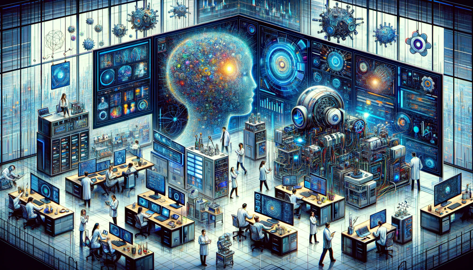 DALL·E 2023-11-27 09.17.41 - Artistic representation of the latest AI developments by OpenAI, including DALL-E 3, GPT-4 Vision, and GPT-4 Turbo. Showcase a modern tech lab with sc.png
